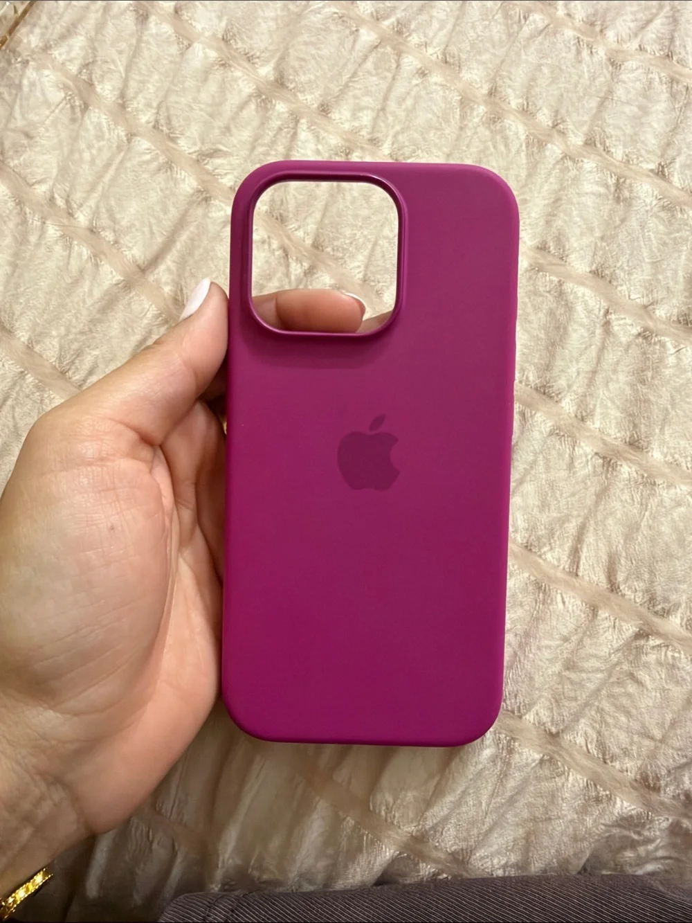 Apple Silicone iPhone Case in Deep Magenta